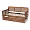 Baxton Studio Toveli Ash Walnut Wood and Synthetic Rattan Daybed with Trundle 159-9848-10648 - alternate 10